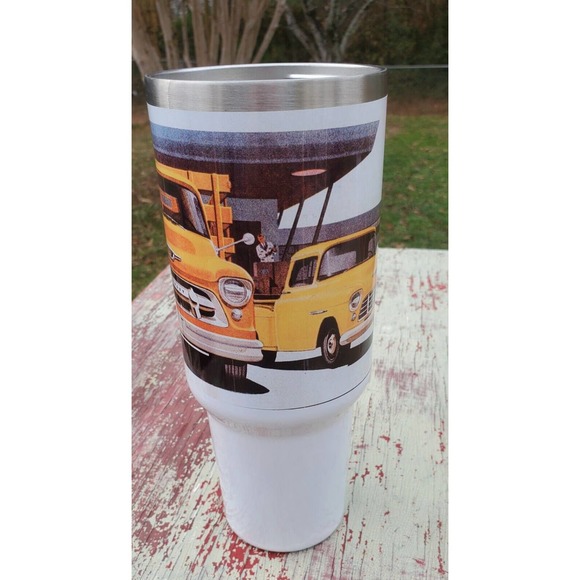 40 Ounce Tumbler Chevy Yellow Farm Trucks Stainless Steel - Picture 2 of 4